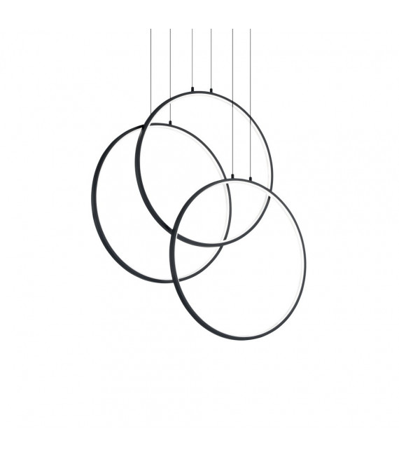 Suspension LED intégré Frame Métal,aluminium Noir 1 ampoule cm