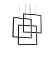 Frame integrated LED suspension 1 bulb Metal, aluminum Black