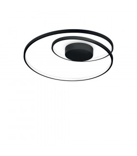 Plafón LED integrado Oz Metal, plástico Negro 1 bombilla 18cm