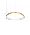 Integrated LED suspension Gemini 1 bulb Metal, plastic Brass