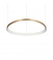 Integrated LED suspension Gemini 1 bulb Metal, plastic Brass