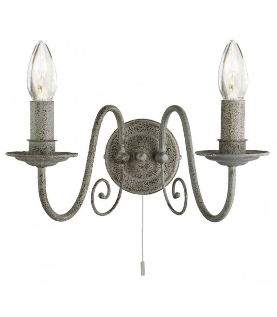 Aplique 2 bombillas Greythorne, gris