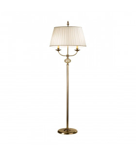 Lampada da terra classica ASCOT in ottone antico 2 lampadine