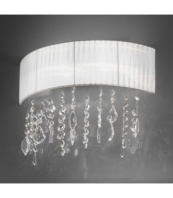 Applique murale en cristal PARALUME chrome 2 ampoules