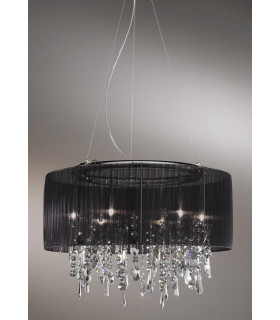 Chandelier en cristal PARALUME chrome 6 ampoules