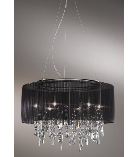 Chandelier en cristal PARALUME chrome 6 ampoules