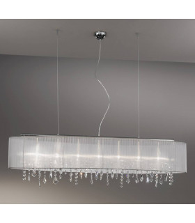 Lámpara colgante de cristal PARALUME cromo 7 bombillas
