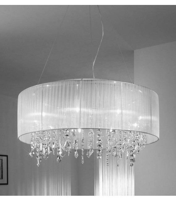 Kristallleuchter PARALUME Chrom 9 Glühbirnen