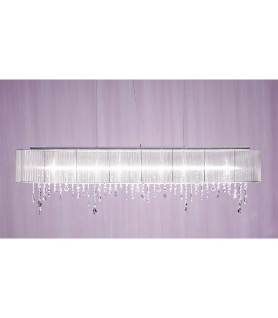 Chandelier en cristal PARALUME chrome 9 ampoules