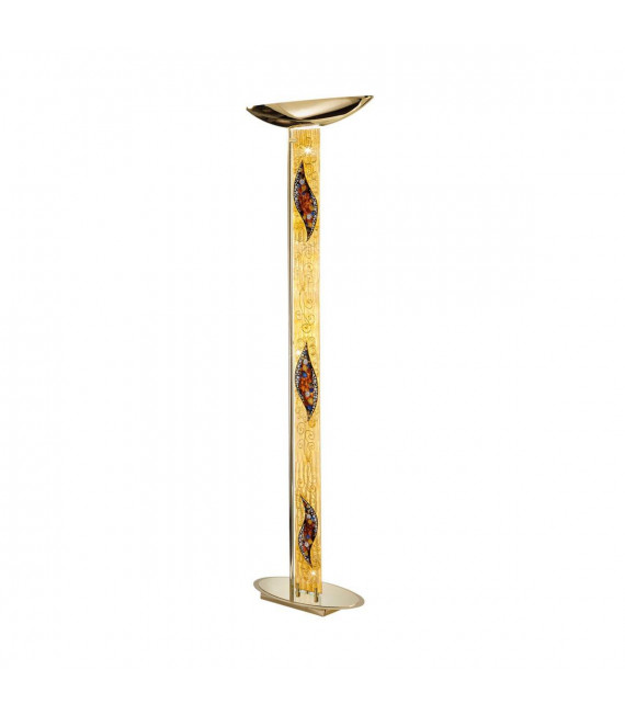 Lámpara de pie de diseño DELPHI Gold 24 quilates 2 bombillas