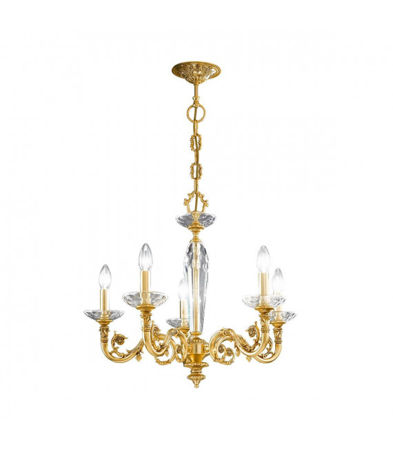 Chandelier classique CONTARINI Or 24 Carats 5 ampoules