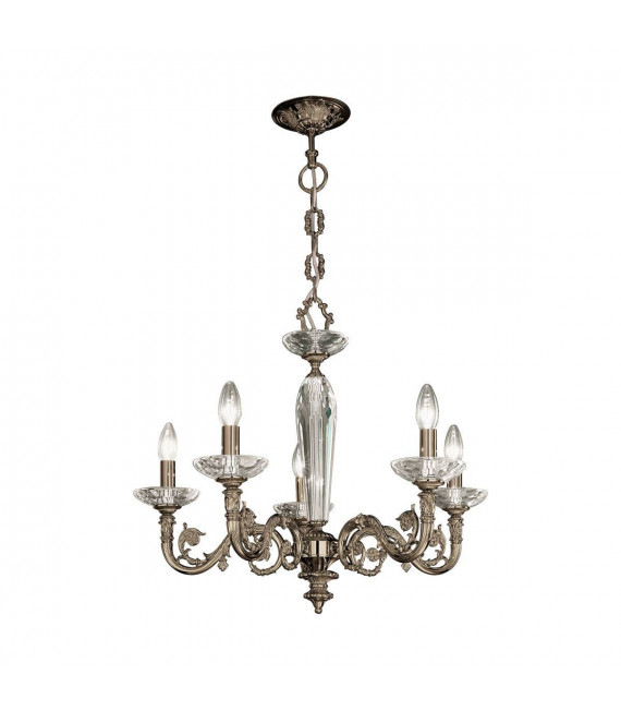 Chandelier classique CONTARINI laiton antique 5 ampoules