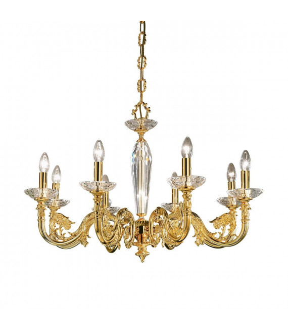 Chandelier classique CONTARINI or Français 8 ampoules