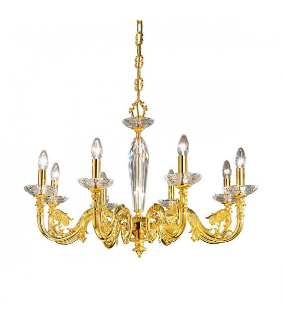 Klassischer Kerzenhalter CONTARINI 24 Karat Gold 8 Glühbirnen