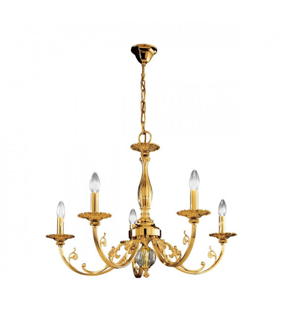 Candeliere classico PISANI in oro francese 5 lampadine