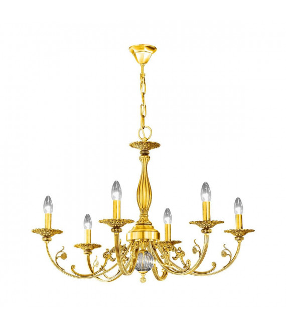 Chandelier classique PISANI Or 24 Carats 6 ampoules