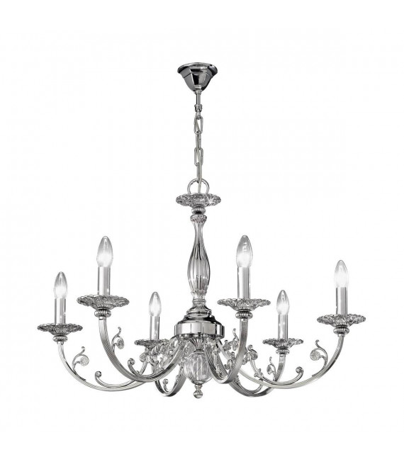 Candelabro clásico PISANI cromo 6 bombillas