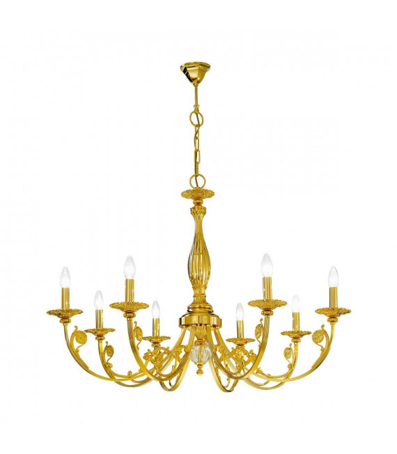 Klassischer Kerzenhalter PISANI 24 Karat Gold 8 Glühbirnen