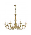 Chandelier classique PISANI laiton antique 8 ampoules