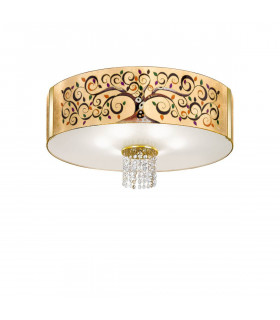 Plafonnier design EMOZIONE Or 24 Carats 6 ampoules