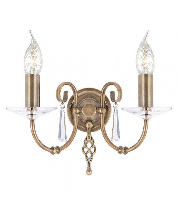 Lampada da parete egeo, ottone lucido e vetro, 1 lampadina