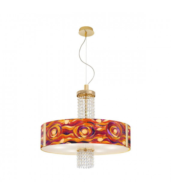 Lampada a sospensione design EMOZIONE 24 carati in oro 6 lampadine