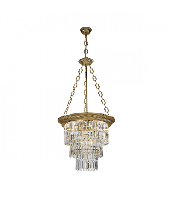 Klassischer Kronleuchter MILORD CRYSTAL Antik Messing 4 Glühbirnen