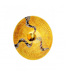 Design Wandleuchte LUNA 24 Karat Gold 1 Glühbirne