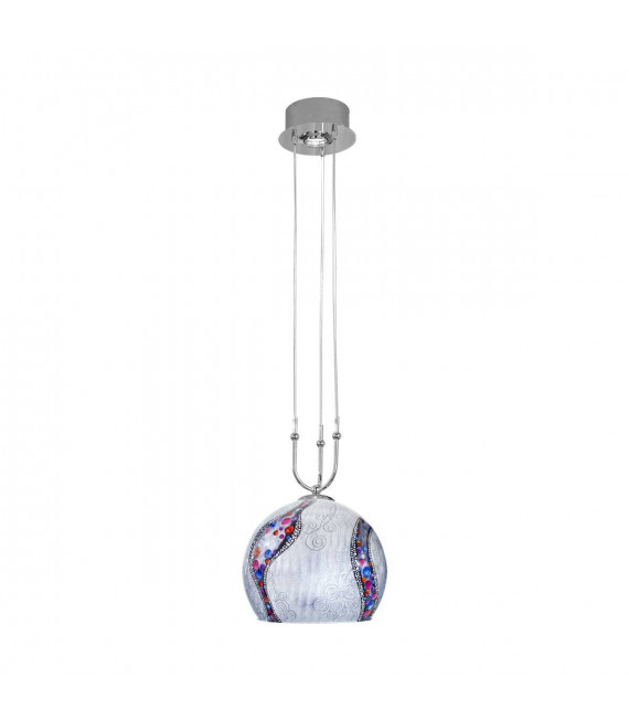 Lámpara colgante de diseño LUNA cromo 1 + 1 bombillas
