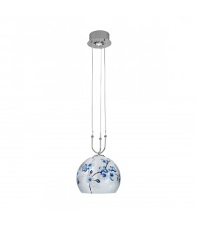 Design Pendelleuchte LUNA Chrom 1 + 1 Glühbirnen