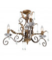 plafonnier ventilateur vintage 2 ampoules e27 max 60w brun patiné