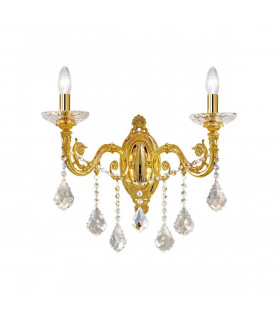 Klassische Wandleuchte CONTARINI CRYSTAL 24 Karat Gold 2 Glühbirnen