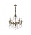 Chandelier classique CONTARINI CRYSTAL laiton antique 5 ampoules