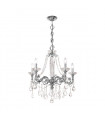 Chandelier classique CONTARINI CRYSTAL chrome 5 ampoules
