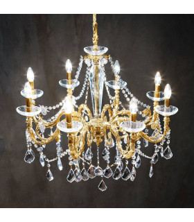 Klassischer Kerzenhalter CONTARINI CRYSTAL French Gold 8 Glühbirnen