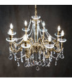 Chandelier classique CONTARINI CRYSTAL laiton antique 8 ampoules