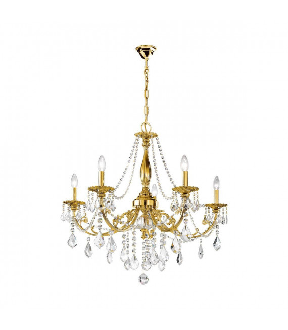 Chandelier classique PISANI CRYSTAL or Français 5 ampoules