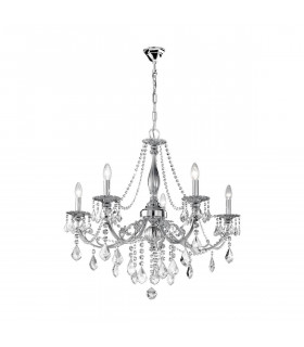 Klassischer Kronleuchter PISANI CRYSTAL Chrom 5 Glühbirnen