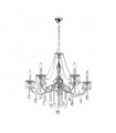 Chandelier classique PISANI CRYSTAL chrome 5 ampoules