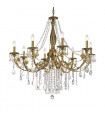 Chandelier classique PISANI CRYSTAL laiton antique 8 ampoules