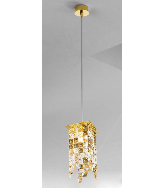 Design Pendelleuchte PRISMA 24 Karat Gold 1 Glühbirne