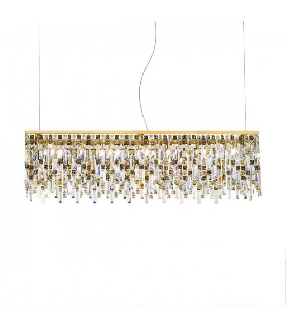 Lampadario di design PRISMA 24 carati in oro 7 lampadine