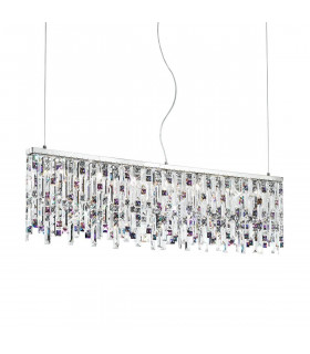 Lampada a sospensione design PRISMA cromata 7 lampadine