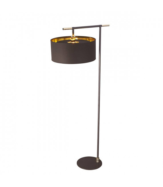Applique Balance, laiton poli, avec abat-jour marron