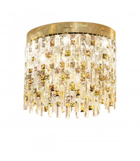 Design Deckenleuchte PRISMA 24 Karat Gold 6 Glühbirnen
