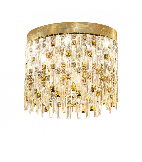 Design Deckenleuchte PRISMA 24 Karat Gold 6 Glühbirnen
