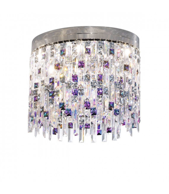 Plafonnier design PRISMA chrome 6 ampoules