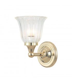 Lampada da parete Austen1, cromata e vetro