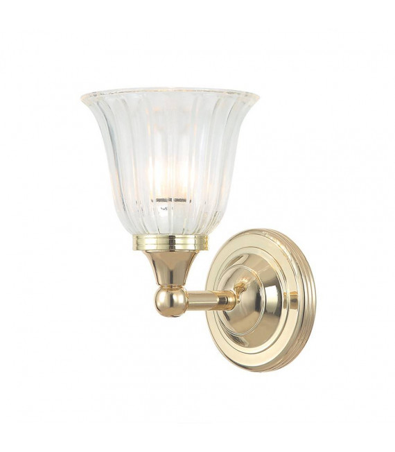 Lampada da parete Austen1, cromata e vetro