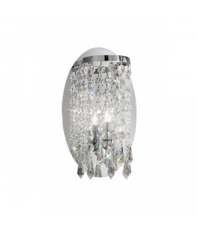 CHARLESTON Designer Wandleuchte Chrom 1 Glühbirne